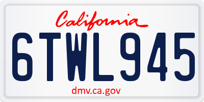 CA license plate 6TWL945