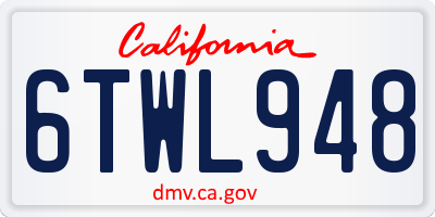 CA license plate 6TWL948