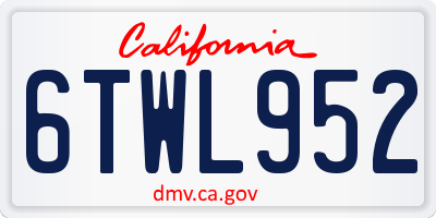 CA license plate 6TWL952