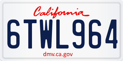 CA license plate 6TWL964