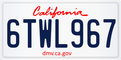 CA license plate 6TWL967