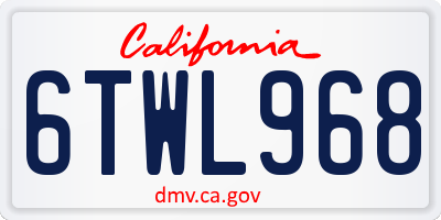 CA license plate 6TWL968