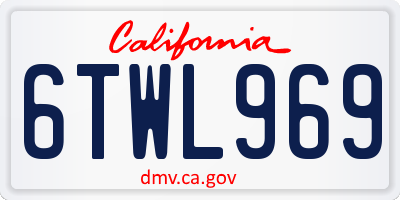 CA license plate 6TWL969