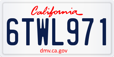 CA license plate 6TWL971