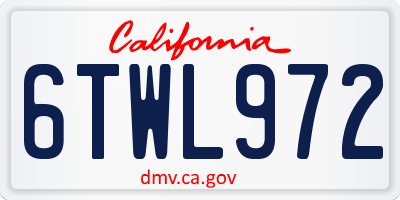 CA license plate 6TWL972