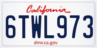 CA license plate 6TWL973