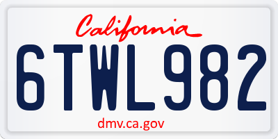 CA license plate 6TWL982