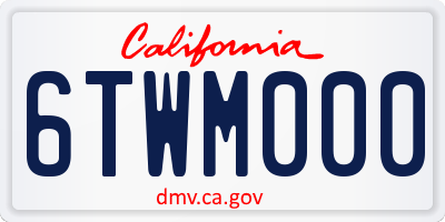 CA license plate 6TWM000