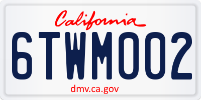 CA license plate 6TWM002