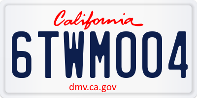 CA license plate 6TWM004