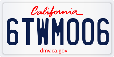 CA license plate 6TWM006