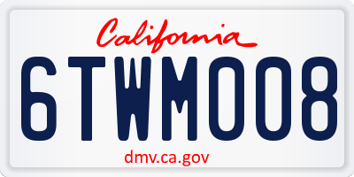 CA license plate 6TWM008