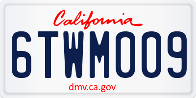 CA license plate 6TWM009