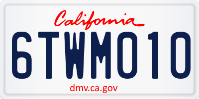 CA license plate 6TWM010