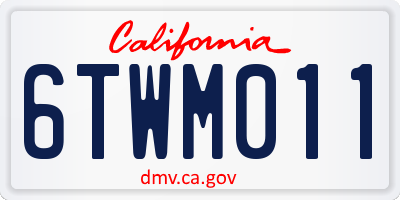CA license plate 6TWM011