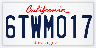 CA license plate 6TWM017