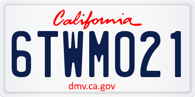 CA license plate 6TWM021