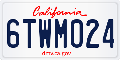 CA license plate 6TWM024