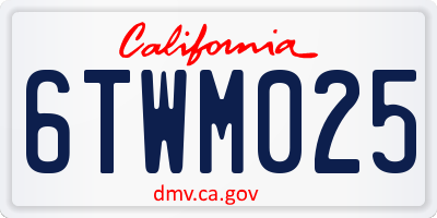 CA license plate 6TWM025