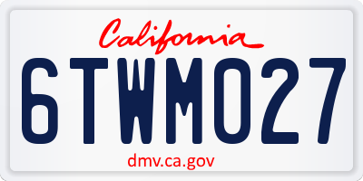 CA license plate 6TWM027