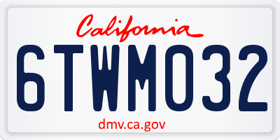 CA license plate 6TWM032