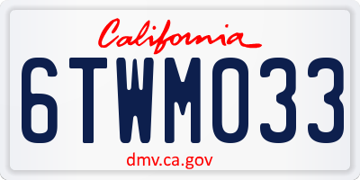 CA license plate 6TWM033