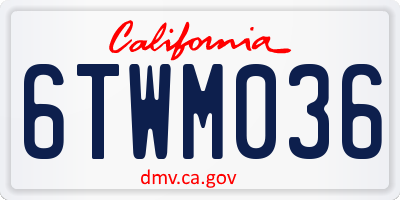 CA license plate 6TWM036