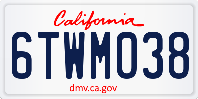 CA license plate 6TWM038