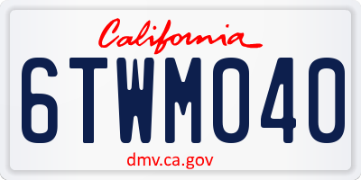 CA license plate 6TWM040