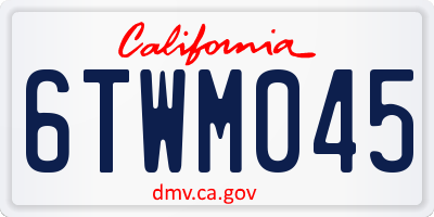 CA license plate 6TWM045