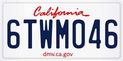 CA license plate 6TWM046