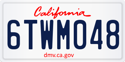 CA license plate 6TWM048
