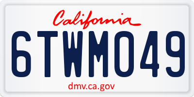 CA license plate 6TWM049