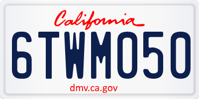 CA license plate 6TWM050