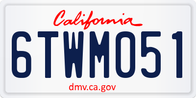 CA license plate 6TWM051