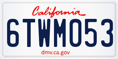 CA license plate 6TWM053