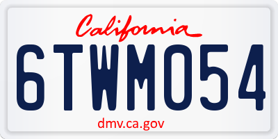 CA license plate 6TWM054