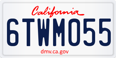 CA license plate 6TWM055