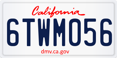 CA license plate 6TWM056