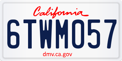 CA license plate 6TWM057