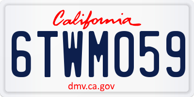CA license plate 6TWM059