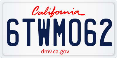 CA license plate 6TWM062