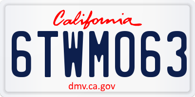 CA license plate 6TWM063