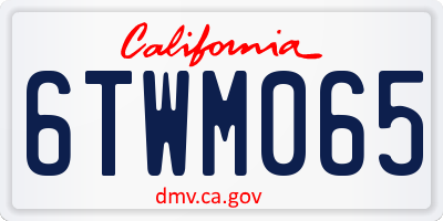 CA license plate 6TWM065
