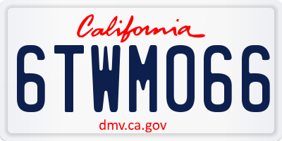 CA license plate 6TWM066