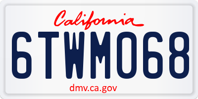 CA license plate 6TWM068
