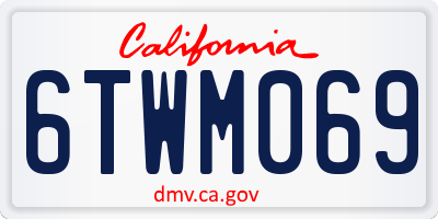 CA license plate 6TWM069