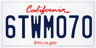 CA license plate 6TWM070