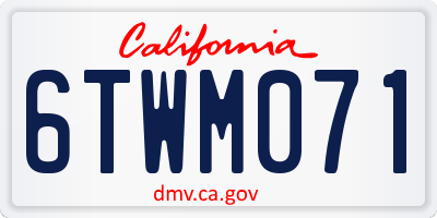 CA license plate 6TWM071