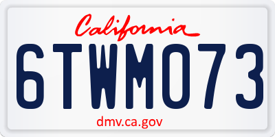 CA license plate 6TWM073